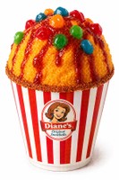 Water Fire Mango, 2026, mango flavored base, with chamoy, gushers, and Tajin, 8.5 x 12 in.