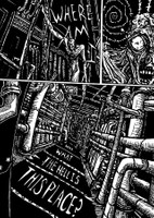 Angel Massacre Page 10, 2026, ink, 8.89 in x 12.5 in.