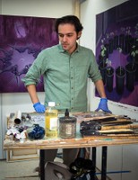 Matthew Napoli in studio, photo by Chris Diani