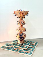 Strong, clay, fiber, paint, 5 x 5 x 5 ft.