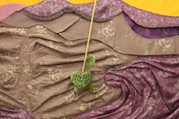 Allison Morones, Wild Cactus, 2026, Detail of 23-yards wide handstiched moving panorama