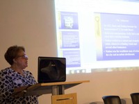 Speaker giving presentation