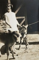 Laura Smith, Barnyard with Two Calves, approx. 1928, Gelatin Silver Print, 2.5 x 3.5 inches, Unique.