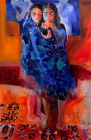 Blue, 2019, oil on canvas, 34 x 55 inches