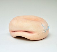 Fixed, 2022, ceramic, silicone, medical sutures, 4”x6”x6”