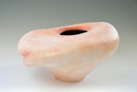 On the Mend (detail), 2022, ceramic, silicone, medical sutures. approx. 35”x24”x24”