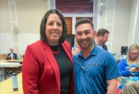 Trocchio pictured with Lieutenant Governor Kim Driscoll during the summer of 2024 during his time as working as an aide to the Labor Advisor to Governor Healey as part of his PILF requirements