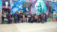 UMass Dartmouth group visiting the mural