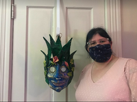 Mother Earth Mask created by Jim Kay in 2014 and awarded to Diana Painter for her contributions to the environment.