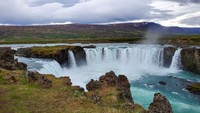 The Goðafoss waterfall in Fosshall, Iceland.