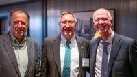 Left to right: UMass Law Assistant Dean John Quinn, MA State Senator Michael Rodrigues '83, and UMassD Chancellor Mark Fuller.