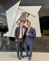 DECA President Cody Neto (left) and Hao Tran (right), who received one of the highest individual exam scores for the Corporate Finance category.
