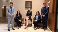UMass Dartmouth Collegiate DECA Executive Board for 2026-27: Nicholas Costa, Angelina Joyce, Katherine McIlmail, Abbigail White, and William McIlmail.
