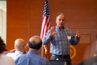 Dr. David Brown, electrical and computer engineering, at the MUST 2026 technical review