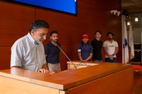 Provost and MUST founder Dr. Ramprasad Balasubramanian presenting student awards