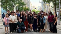 UMass Dartmouth Collegiate DECA team pictured at a team dinner at Benfinita in Louisville, Kentucky.