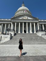UMassD Alum, Maryana Sawaged ’21, outside Capitol Building