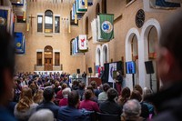 Participants in the Hall of Flags, MA State House