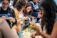 Students pictured during Succulents in the Grove event during Weeks of Welcome.