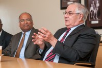 Barney Frank visiting the Charlton College of Business