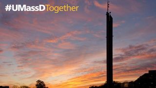 UMassD Campanile at sunset