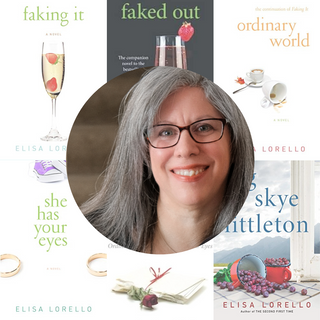 Lorello's headshot, books pictured behind