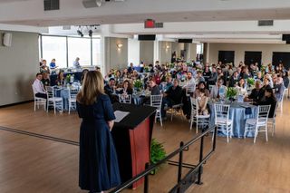 Lai speak to students and donors