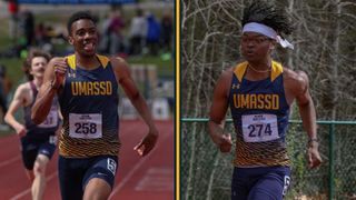 Cameron Rogers and David Bennett of the UMassD Men's Track and Field team