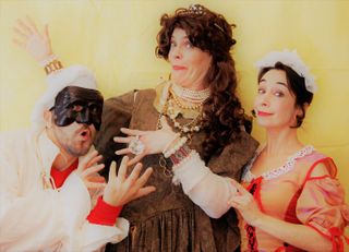 3 members or troupe with masks