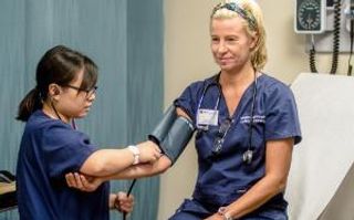 Nursing students in the assessment labs