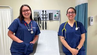 First graduates of the Global Health minor in the nursing lab