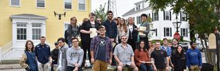 Group of student on a tour of New Bedford