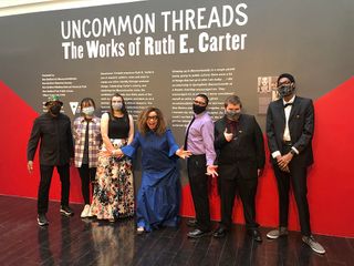 Graphic design students worked with curator Jamie Uretsky to design branding and identity for the exhibition Uncommon Threads: The Works of Ruth E. Carter at the New Bedford Art Museum (Spring 2021)