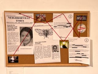 Neighborville, 2022, the complete evidence board, 23 x 17 in