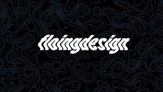 Floingdesign, 2023, stylized text of my design brand Floingdesign along with a vector line pattern, 11.25 x 20 in.