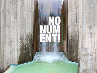 Augmented Reality app “NONUMENT 01::McKeldin Fountain”, introductory screen (video still). ©nonument01.org, 2018