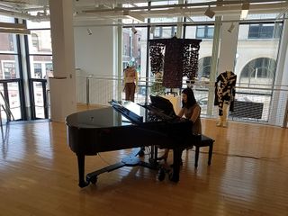 Pianist Yunhee Kim performing in CVPA Crapo Gallery
