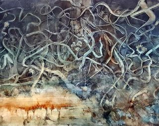 Heather Stivison, Two Worlds, Oil on Panel, 24” x 36