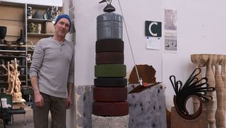 Immer Cook with artwork in studio