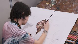 Maya August Palmer in studio