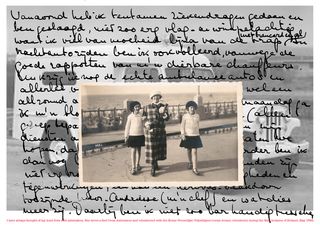 Image © Alexandra Broches, Kitty and Dola with my Grandmother in Scheveningen by the Sea, 2015, archival pigment print, 24” x 30”