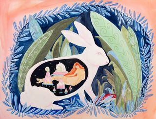 © Dana Sherwood: Inside the Belly of a Rabbit, 2020 Watercolor on paper, 18 x 24 in