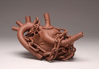 Heart Teapot: Petrol Hostage -Yixing Series, 2013, stoneware, 6.5 x 11.25 x 5.75 inches