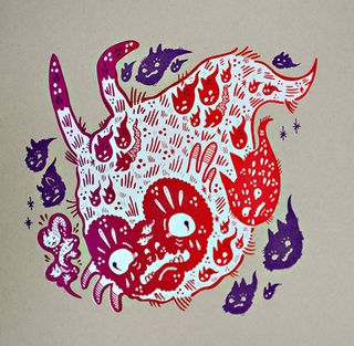 Kraftpaper creature red