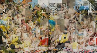 Zoey Frank. After the Pool, 2021, oil on linen, 72