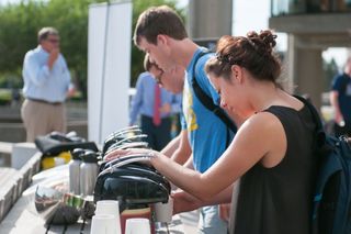 Students pouring coffee