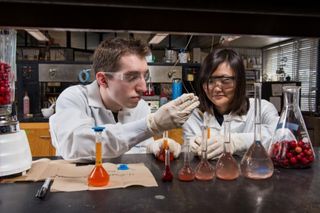 Students working in Cranberry Health Research lab