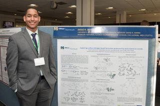 Diego JavierJimenez presenting chemistry research in front of Congress