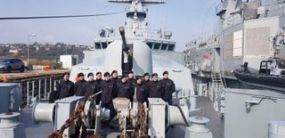 O'Dwyer and his unit in the Irish Naval Reserve