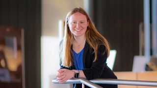 christina hart standing in library